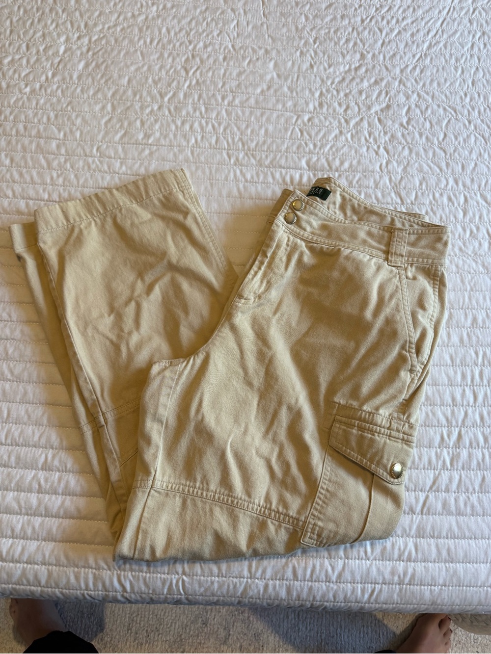 Lauren Ralph Lauren Petite — Khaki Cargo Pants | Size 12P